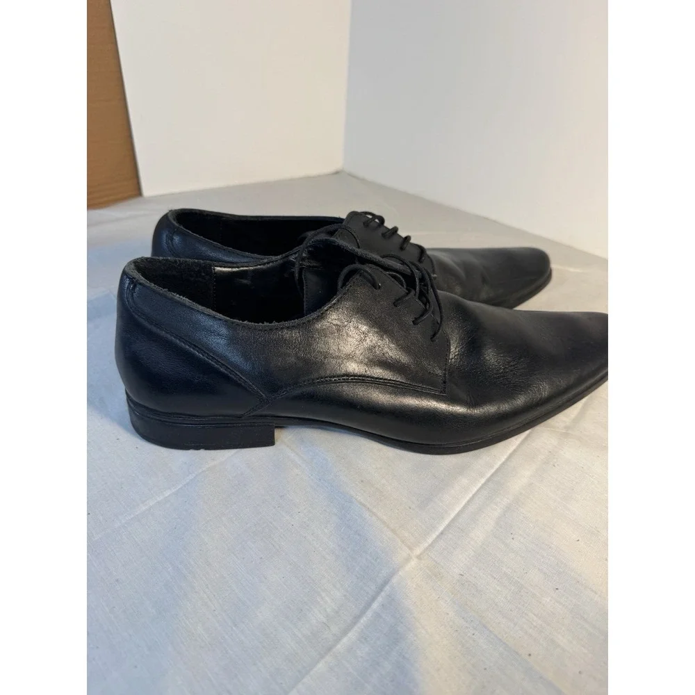 Aldo Viscomi Oxford Black Plain Toe Derby Dress Shoes, Size 11